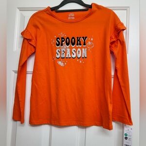 NWT Carters Girl Size 12 Halloween Shirt, Orange
